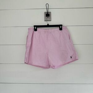 Ralph Lauren Sport Men’s Medium Pink White Striped Shorts Pull On